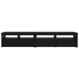 Berkfield Home TV Cabinets 2 pcs with LED Lights Black Oak Engineered Wood - thumbnail 9