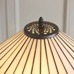 Loops 1.5m Tiffany Twin Floor Lamp Dark Bronze & Stained Glass Simple Shade i00015 in Clear - thumbnail 3