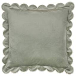 Furn Lil Scallop Velvet Cushion in Green - Size: 45 cm x 45 cm - thumbnail 2