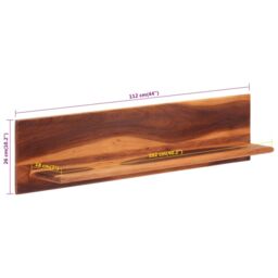 Berkfield Home Wall Shelves 2 pcs 112x20x26 cm Solid Wood Acacia in Brown - Size: 112 x 20 x 26 cm - thumbnail 6