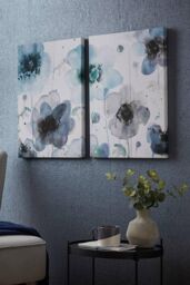 Art for the Home Painterly Poppies Set of 2 Printed Canvas in Red - thumbnail 1