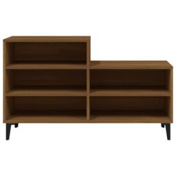 Berkfield Home Shoe Cabinet Brown Oak 102x36x60 cm Engineered Wood - Size: 102 x 36 x 60 cm - thumbnail 3