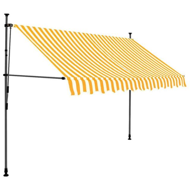 Berkfield Home Manual Retractable Awning with LED 300 cm White & Orange - image 1