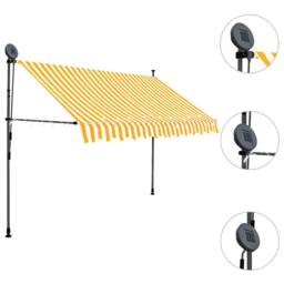 Berkfield Home Manual Retractable Awning with LED 300 cm White & Orange - thumbnail 3