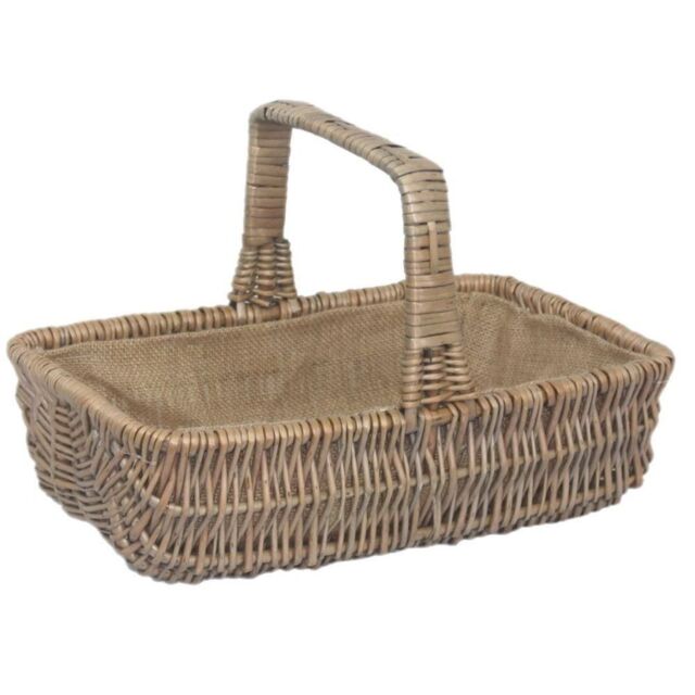 Red Hamper Wicker Rectangular Garden Trug in Brown - Size: Large - image 1