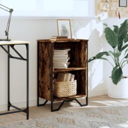 Berkfield Home Bookcase Smoked Oak 50x31x74.5 cm Engineered Wood in Brown - thumbnail 3