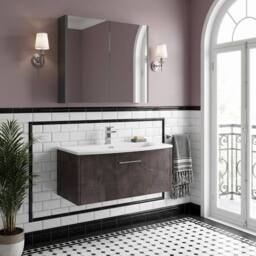Balterley Winshill Contemporary 1 Drawer Wall Hung Vanity Basin Unit, 800mm in Grey - thumbnail 4