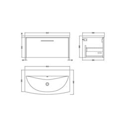 Balterley Winshill Contemporary 1 Drawer Wall Hung Vanity Basin Unit, 800mm in Grey - thumbnail 2