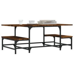 Berkfield Home Coffee Table Smoked Oak 100x50.5x40 cm Engineered Wood in Brown - thumbnail 3