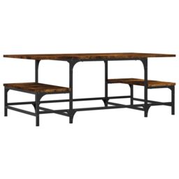 Berkfield Home Coffee Table Smoked Oak 100x50.5x40 cm Engineered Wood in Brown - thumbnail 6