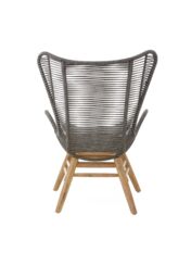 Orsina Rope Lounge Chair & Footstool, High-back Space-Saver Couch Chair, Improves Body Posture Footrest in Grey - thumbnail 5