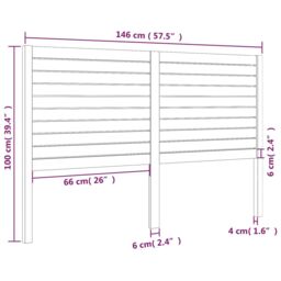 Berkfield Home Bed Headboard 146x4x100 cm Solid Wood Pine in Brown - Size: 146 x 4 x 100 cm - thumbnail 6