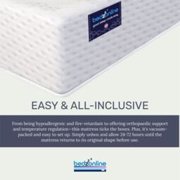 Bedzonline 3FT Motion Isolation 5 Zone Reflex Foam Mattress - for Premium Comfort & Restful Sleep in White - Size: Single - thumbnail 6