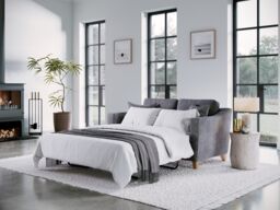 The Great Sofa Company Jackson Chenille Sofa Bed in Grey - Size: 2 Seater - thumbnail 1