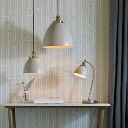 Loops Ceiling Pendant Lamp & 2x Matching Wall Light Pack Industrial Grey Brass Shade - thumbnail 3