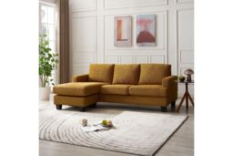 Home Detail Hazel 3 Seater Sofa With Chaise in Mustard - thumbnail 2