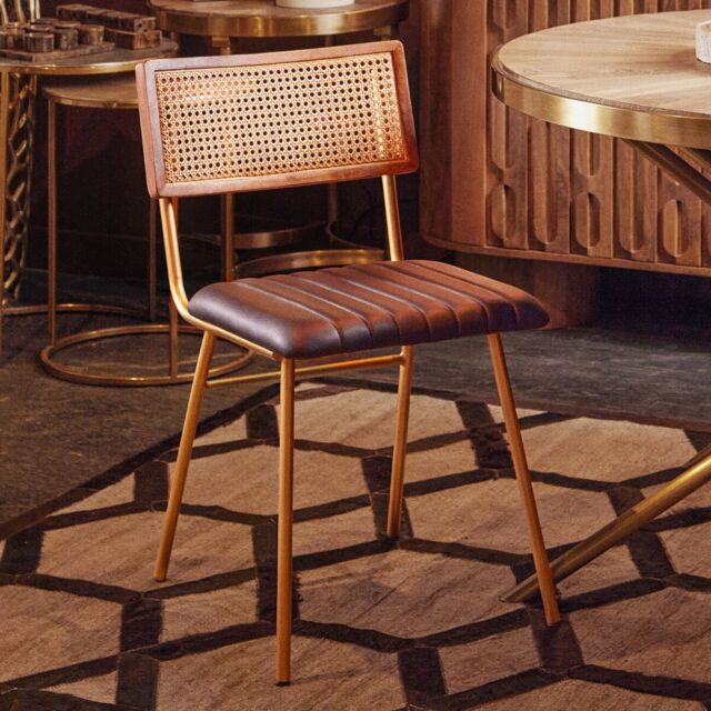 Orsina Buffalo Leather Dining Chair in Black - image 1