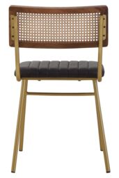 Orsina Buffalo Leather Dining Chair in Black - thumbnail 4