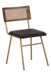 Orsina Buffalo Leather Dining Chair in Black - thumbnail 2