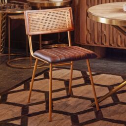 Orsina Buffalo Leather Dining Chair in Black