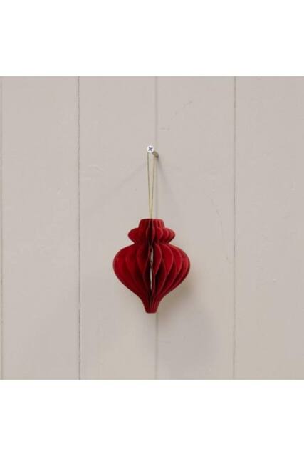 KDMD Set of 3 Deep Red Teardrop baubles - image 1