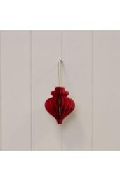 KDMD Set of 3 Deep Red Teardrop baubles - thumbnail 1