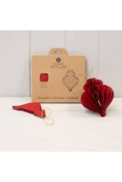 KDMD Set of 3 Deep Red Teardrop baubles - thumbnail 2