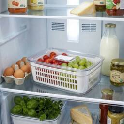 Havendro 1PCS 3.6L Fridge Organiser Container Basket Food Fruit Storage Box in Clear - thumbnail 3