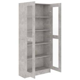 Berkfield Home Vitrine Cabinet Concrete Grey 82.5x30.5x185.5 cm Engineered Wood - thumbnail 6