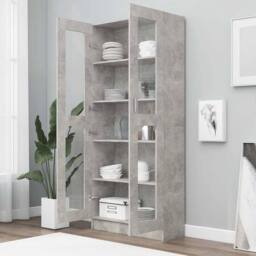 Berkfield Home Vitrine Cabinet Concrete Grey 82.5x30.5x185.5 cm Engineered Wood