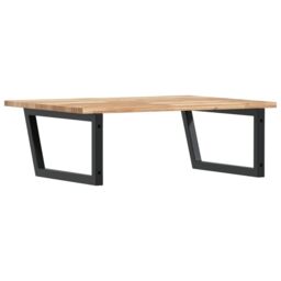 Berkfield Home Basin Shelf Wall Mounted Steel & Solid Wood Acacia in Brown - thumbnail 6