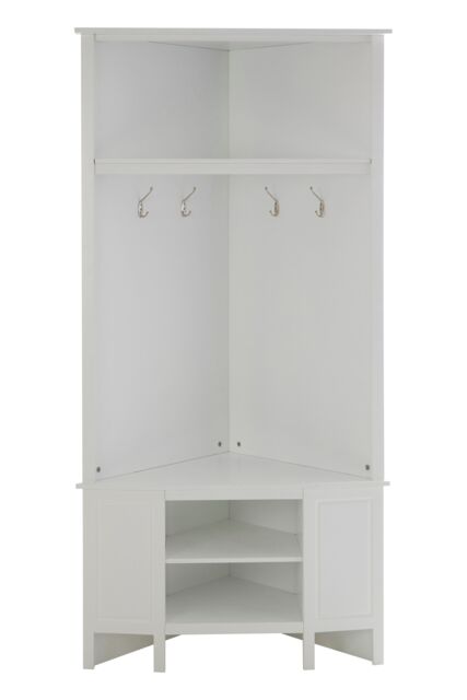 Orsina Portland Corner Coat Bench in White - image 1