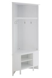 Orsina Portland Corner Coat Bench in White - thumbnail 3