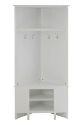 Orsina Portland Corner Coat Bench in White - thumbnail 1