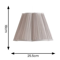ValueLights Loralei Light Grey Pleated Faux Silk Easy Fit Lamp Shade with LED Bulb - Size: Small - thumbnail 5