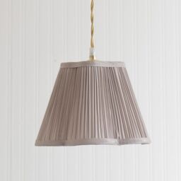 ValueLights Loralei Light Grey Pleated Faux Silk Easy Fit Lamp Shade with LED Bulb - Size: Small - thumbnail 3