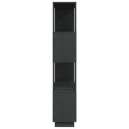 Berkfield Home Beautiful Book Cabinet/Room Divider Grey 80x25x132 cm Solid Wood Pine - Size: 80 x 25 x 132 cm - thumbnail 6