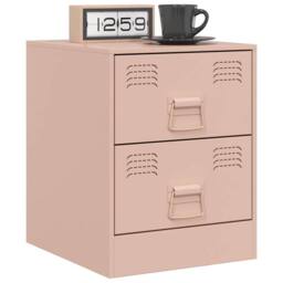 Berkfield Home Durable Bedside Cabinets 2 pcs Pink 34.5x39x44 cm Steel