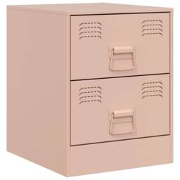 Berkfield Home Durable Bedside Cabinets 2 pcs Pink 34.5x39x44 cm Steel - thumbnail 6
