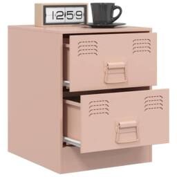 Berkfield Home Durable Bedside Cabinets 2 pcs Pink 34.5x39x44 cm Steel - thumbnail 4