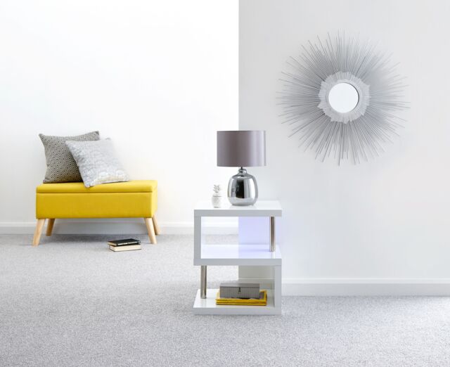 GFW Polar High Gloss LED Side Table in White - image 1