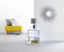 GFW Polar High Gloss LED Side Table in White - thumbnail 1