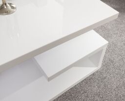 GFW Polar High Gloss LED Side Table in White - thumbnail 4