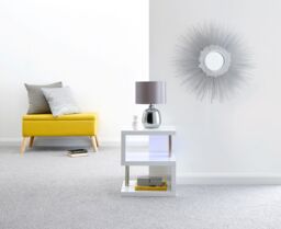 GFW Polar High Gloss LED Side Table in White - thumbnail 2
