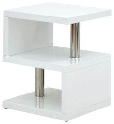 GFW Polar High Gloss LED Side Table in White - thumbnail 5