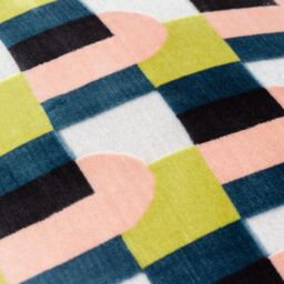 Paoletti Keela Cut Velvet Geometric Cushion in Pink - thumbnail 4