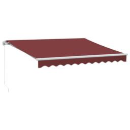 Berkfield Home Manual Retractable Awning Burgundy 300x250 cm in Black - thumbnail 2