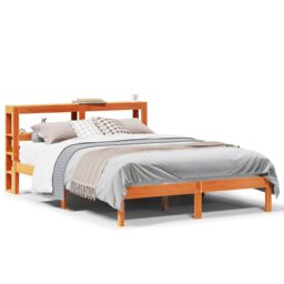 Berkfield Home Bed Frame with Headboard without Mattress Wax Brown 120x190 cm Small Double - thumbnail 2
