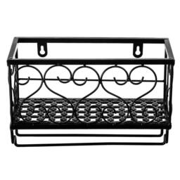 Kelvenix Metal Wall Mounted Wine Glass Rack Shelf in Black - Size: 0.6m2 - thumbnail 1