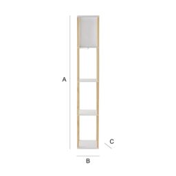 ValueLights Struttura Wooden Shelving Floor Lamp with Fabric Shade & LED Bulb in Light Oak - thumbnail 7